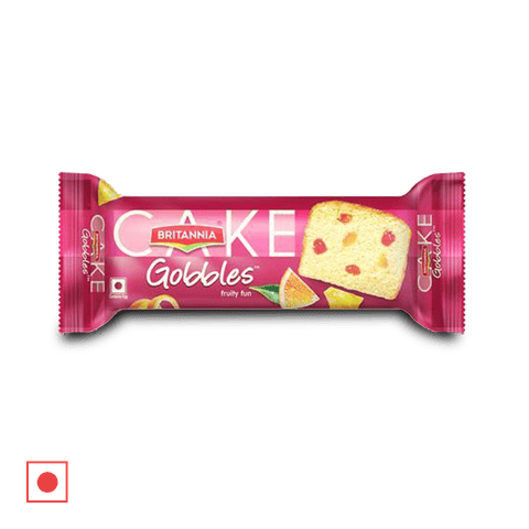 Britannia Gobbles Fruity Fun Cake, 90 gm Pack
