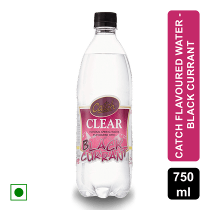 Catch Clear Natural Spring Water Flavored with Black Currant, 750 ml Bottle