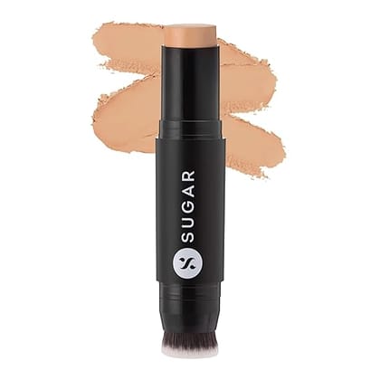 SUGAR Cosmetics - Ace Of Face - Foundation Stick - 47 Borgia (Medium Tan Foundation with Warm Undertone) - Waterproof, Full Coverage Foundation for Women with Inbuilt Brush - 12 g