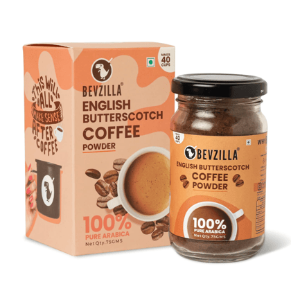 Bevzilla Instant Coffee Powder English Butterscotch Flavour, 75 gm