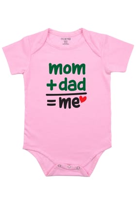 Mom and Dad Equal Me Baby Romper | Onesies-Baby Romper / 0-3 Months / Pink