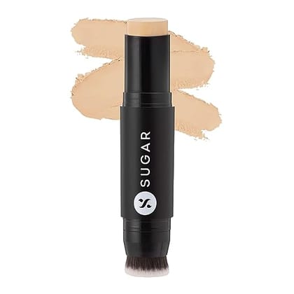 SUGAR Cosmetics Ace Of Face Foundation Stick with Inbuilt Brush - 20 Galão (Light Medium, Golden Undertone) Full Coverage Waterproof Matte Finish - 12 g