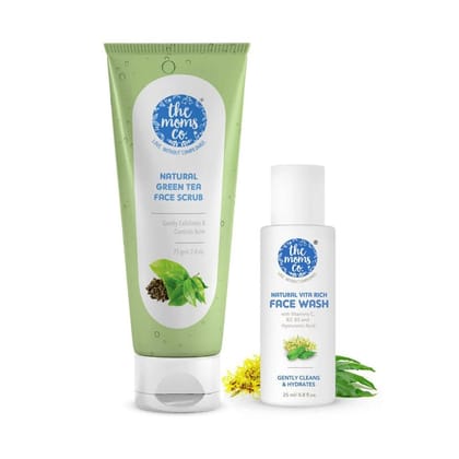 Natural Green Tea Face Scrub (75 gm) + Natural Mini Vita Rich Face Wash (25 ml)