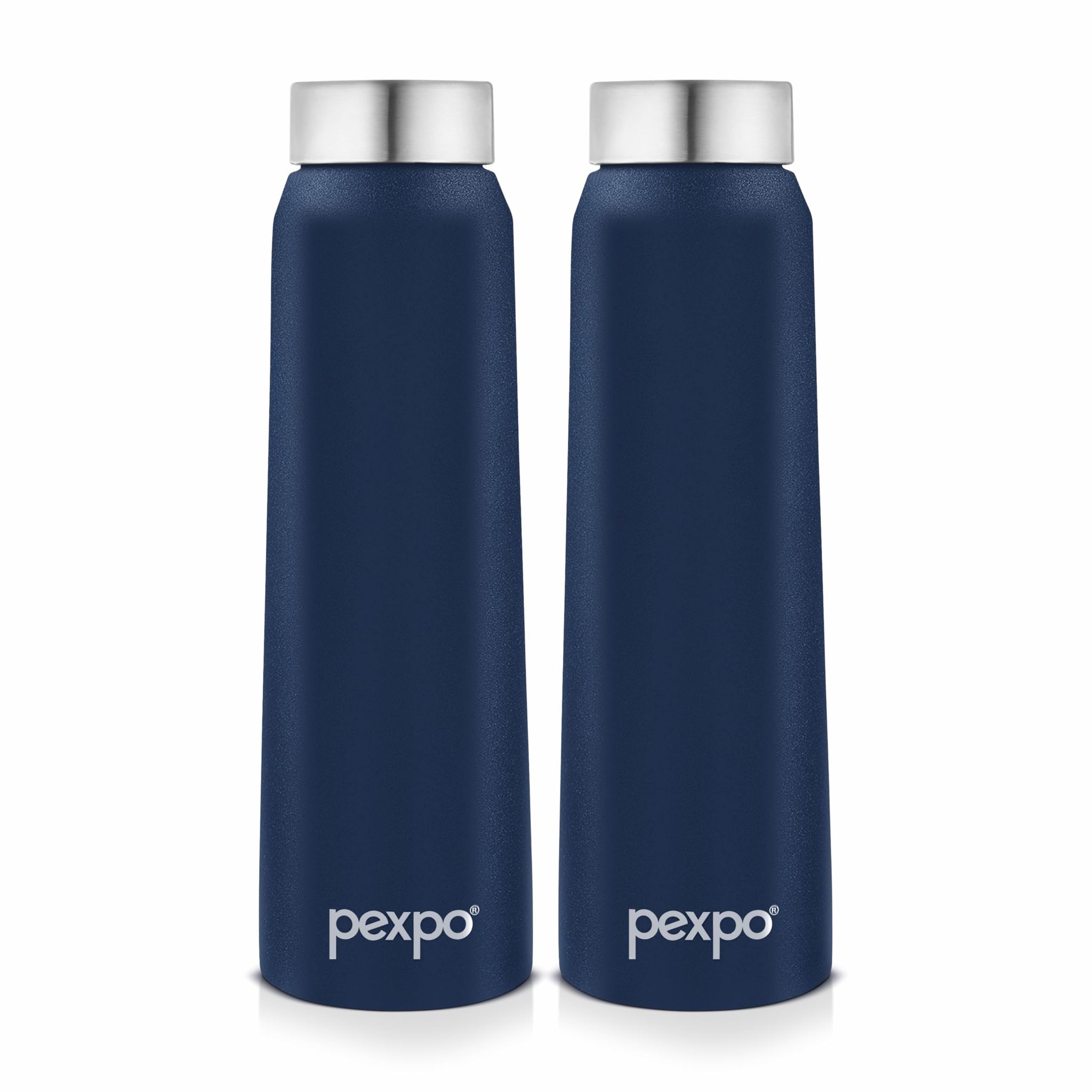 PEXPO Stainless Steel Fridge Water Bottle | 1000ml, Pack of 2, Denim Blue, Vertigo | Eco-Friendly Water Bottle Suitable For Adults & Kids