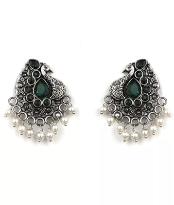 Sunhari Jewels - Green Jhumki Earrings ( Pack of 1 ) - Green