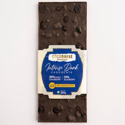 70% Intense Dark Chocolate 30% Cranberry & Blueberry -50g/100g/200g-200g