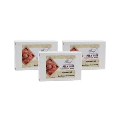 Artnweavess Almond Oil E Oil Bathsalt Handmade Soap NT, 100 gm - Pack of 3