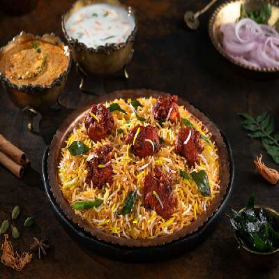 Bangalore Chicken Kebab Biryani (Bone)-Serves 1(4pc)