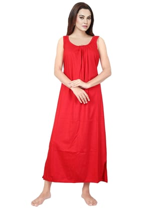 Denzcart Premium Hosiery Nighty Soft Light Gown for Women (Red, 1)  by Ruhi Fashion India