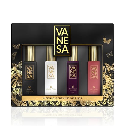 FB Vanesa Intense Perfume Gift Set, Shero,Magic Pearl, Mystique, Oud Love Luxury Travel Sized Pack - 4 x 20 ml Eau de Parfum - 80 ml (For Women)