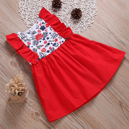 BabyGirl's Cotton Red Designer Frocks & Dresses for Kids.-4 to 5 Year