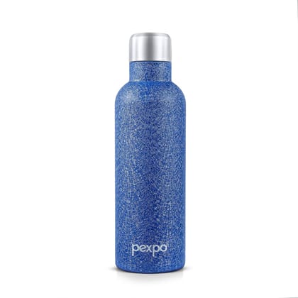 Pexpo Stainless Steel, ISI Certified ISI Certified Flask, 500 ml, Blue with Steel Cap, Oreo | Portable & Keeps Beverages Hot/Cold for 24+ Hours