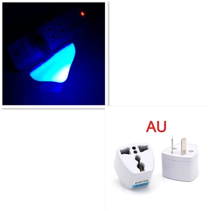 LED Night Light Mushroom Wall Socket Lamp EU US Plug Warm White Light-control Sensor Bedroom Light Home Decoration-Mushroom / AU / Blue
