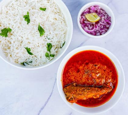 Dhaba Style Chicken & Plain Rice
