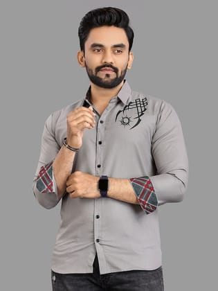 Relaxed Opaque Abstract Printed Cotton Casual Shirt