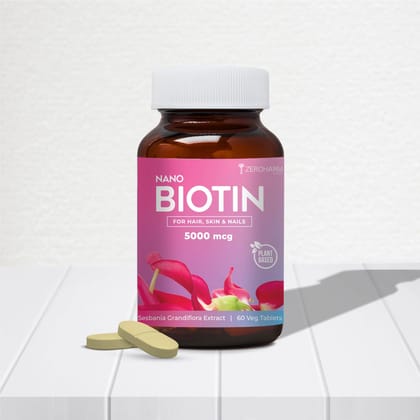 Biotin 5000 MCG Tablets For Hair, Skin & Nails 60 Tablets