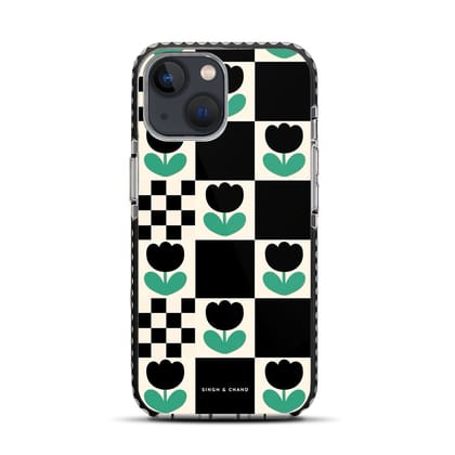 Checkered Flower iPhone 13 Mini Stride Phone Case-Stride
