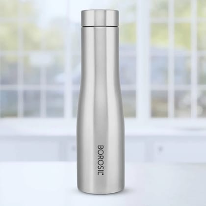 Borosil Swan 1000 ML Stainless Steel Water Bottle | Silver | 1 Pc
