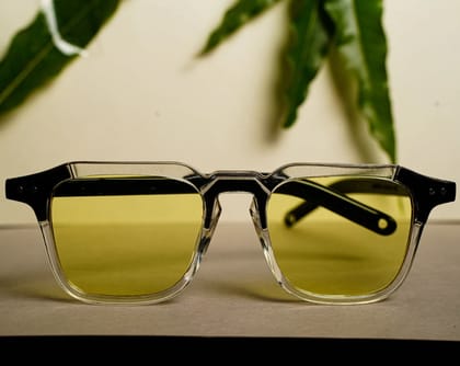 Luxomish Crystal Transparent Sunglasses Yellow Lens