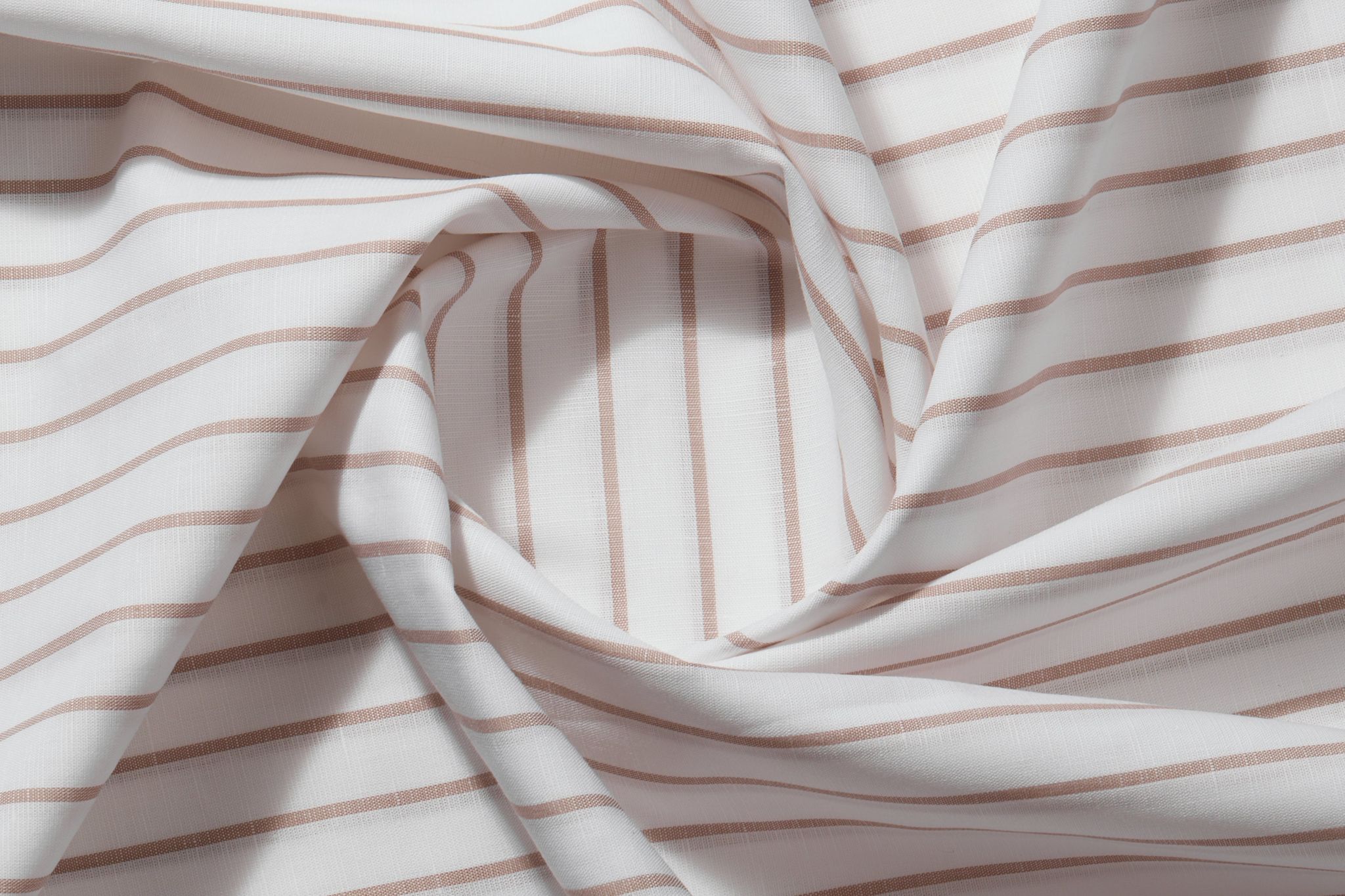 Linen Cotton Blend, Yarn Dyed Stripe, Plain,Whie And BrownMen And Women, Unstitched Shirting Or Top Fabric-1 Meter