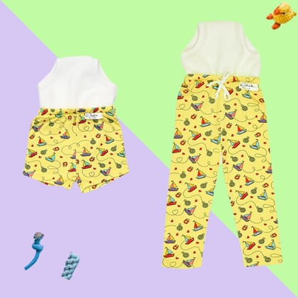 Potty Training Pajamas & Shorts for Toddlers, Boys and Girls - Sailing Hearts-Size 1 (1-2 years)