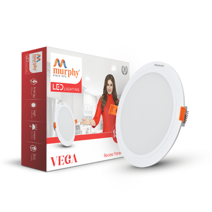 Murphy 10W Vega 3-IN-1 Color Changing Round Recess Panel Light : CW+WW+NW-CW+WW+NW / Pack of 1