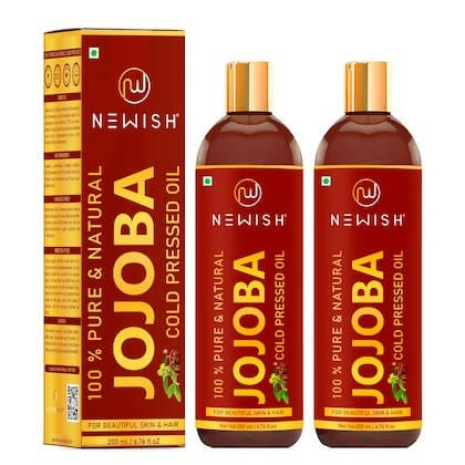 Newish Cold Pressed Jojoba Oil for Skin & Hair Growth - Virgin & Unrefined - 200ML (Pack of 2)