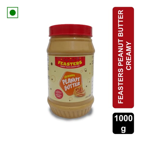 Feasters Peanut Butter - Creamy, 1 kg Jar