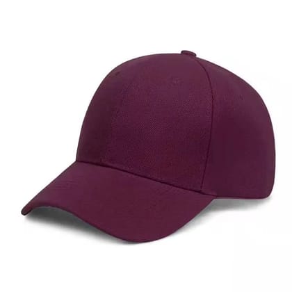 Pure Color Men's And Women's Leisure Sun Hat-Wine Red
