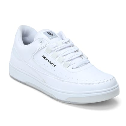 FLASH Slip-Resistance Sneakers | Soft cushion Insole | Premium | Trendy | Sneakers For Men (White, Blue)-8 / WHITE