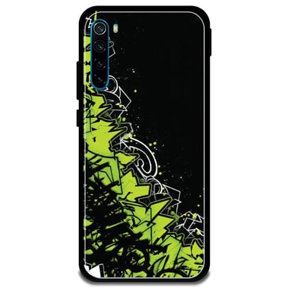 Green Graffiti - Glossy Metal Silicone Case For Redmi Models-Redmi Note 8