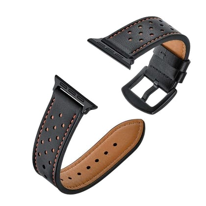 Apple Watch Black Leather Straps For 42/44/45 MM