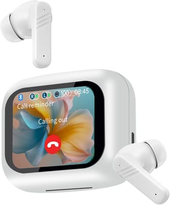 Display wireless earbuds White