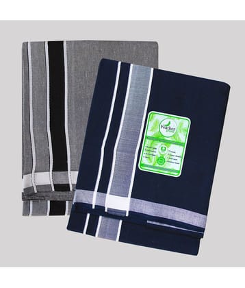 Feather Green - Multicolor Cotton Mens Lungi ( Pack of 2 ) - None