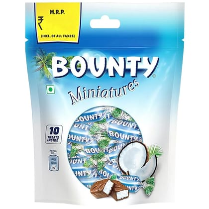 Bounty Coconut Filled Chocolate - Miniatures, 80 gm