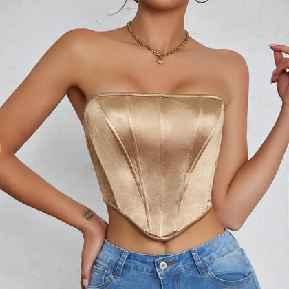 Wholesale boutique female clothes XS crop top sexy club wear women tank tops-L / Champagne