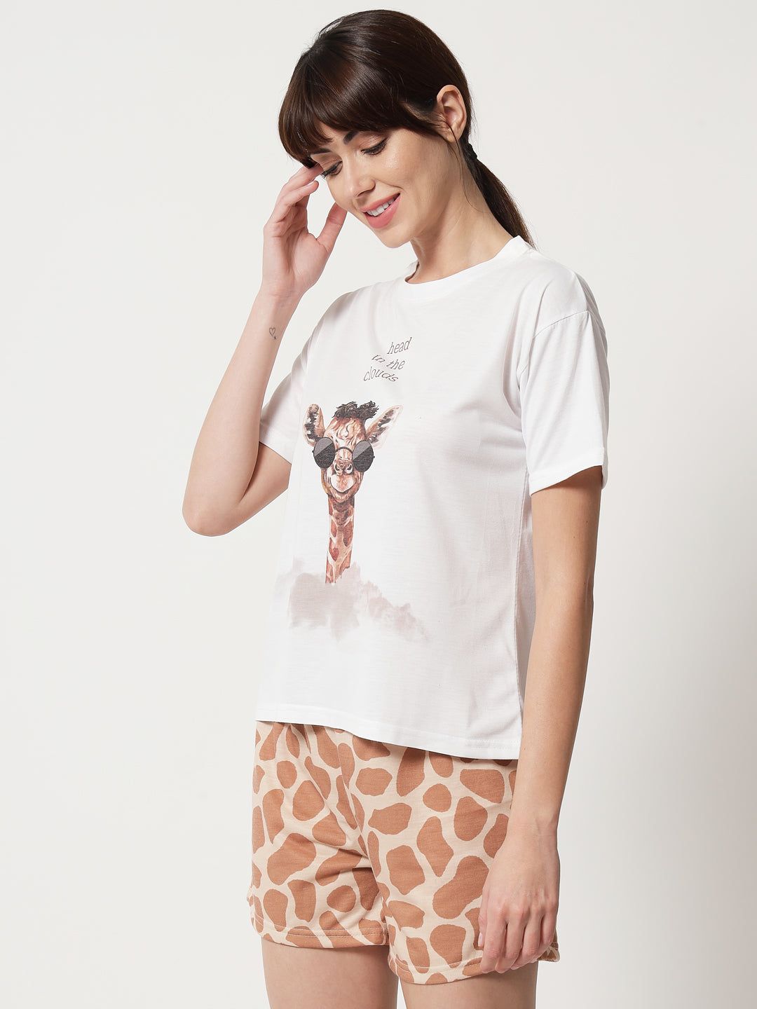 Head In The Clouds Shorts And T-Shirt Set-2XL