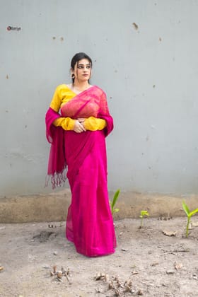Pink e tissue silk Saree