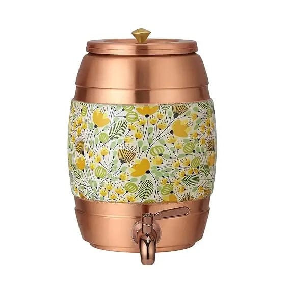 Pure Copper Water Dispenser Cooler by Crockery Wala Yellow