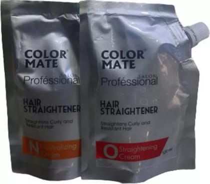 Color Mate Hair Straightener With Neutralizing Cream Straight Curly And Resistant Hair  240ml
