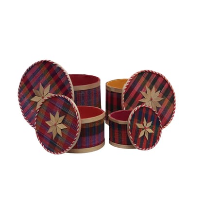 Tisser Bamboo Jewelry Box-Set Of -4