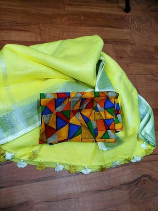 AWESOME LINEN COTTON PRINTED SAREE - 2095