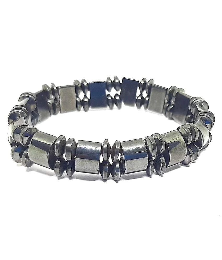 Jet Black Multi Magnetic Bracelet Bracelet for Men and Boys Magnetic Healing with Jewelry - None