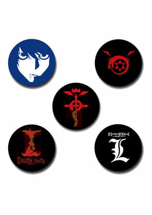 Anime Design Pin Badge Pack of 5