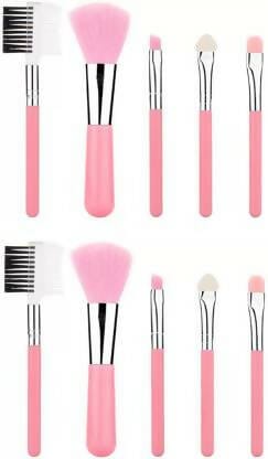 Bingeable 5 Pieces Professional Makeup Brushes Set Soft Synthetic Multi Purpose Makeup Brushes Set (Pink/Multicolor) (Pack of 5)