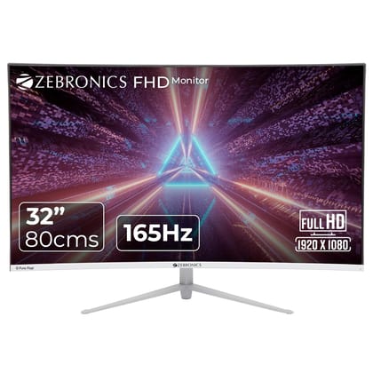 Zebronics AC32FHD 165HZ LED Gaming Monitor, 32 inch (81.28cm), 300 nits,  1800R Curved wide screen, FHD, 1080p, Wall Mountable, HDMI, DisplayPort