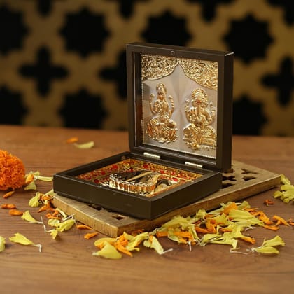 Laxmi Ganesh Pocket Temple (24 Karat Gold Coated)