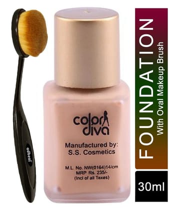 Color Diva Oval Brush & Liquid Foundation Beige 30 g