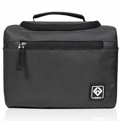 Fendo Espy Travel Compact Companion Toiletry Bag with Hook-Stylish Multi Pocket Organizer for Medical, Makeup, and Daily Essentials - Perfect for Men and Women, Black Color