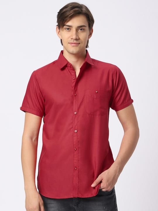 Classic Spread Collar Cotton Casual Shirt